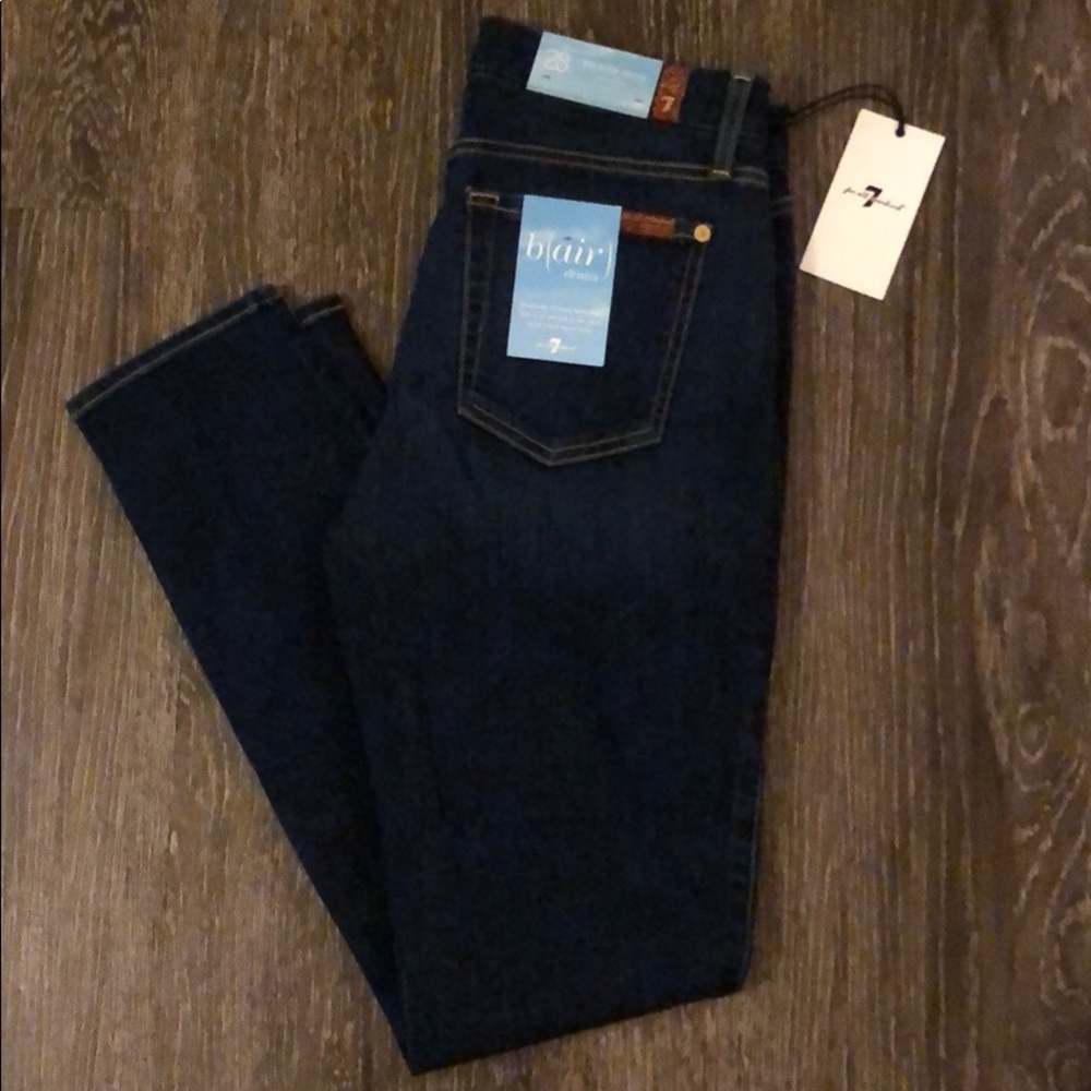 7 For All Mankind Ankle Skinny Distressed Jeans